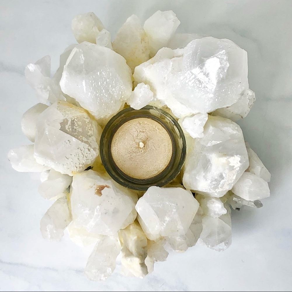 Authentic Quartz Crystal Tealight Holder